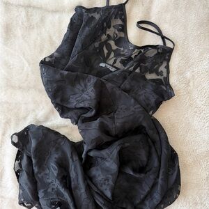 NAK-D Black Sheer Lace Maxi Dress